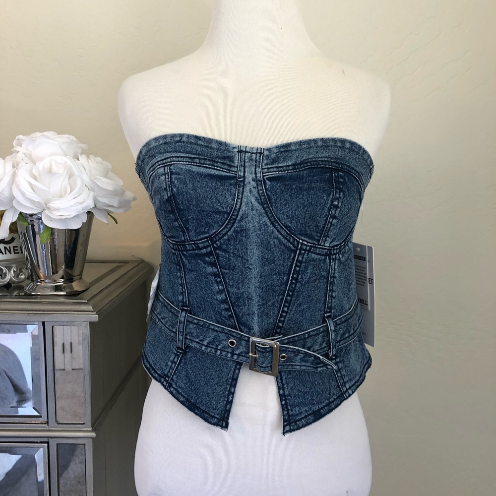 Denim corset